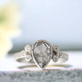 Bague en diamant naturel sel et poivre Featherlight Frost, bague en diamant Frosted Flames