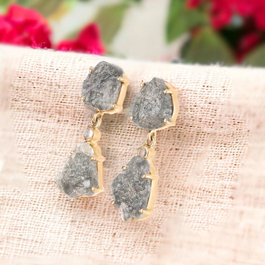Raw Gemstone Earring Collection Natural Artisan Pieces