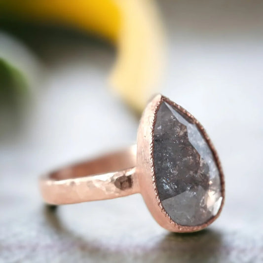 Glimpse of Glory Salt & Pepper Diamond Ring – Luxe Natural Elegance