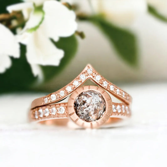 Half Eternity Fine Diamond V-Band Ring – Elegant Minimalist Jewelry