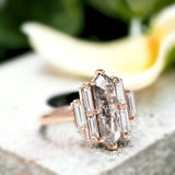 Bague en diamant Willow Blossom, bague en diamant naturel Whirlpool Of Love Salt & Pepper