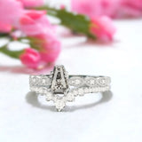 Glimpse Of The Roaring Twenties Bridal Diamond Ring Set, Celestial Sparkle Salt And Pepper Diamond Ring Collection