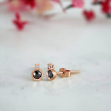 Vintage Charm Stud Salt And Pepper Diamond Earrings