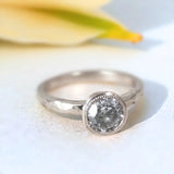 Phoenix Flame Natural Salt & Pepper Diamond Ring, Whispering Sands Diamond Mill Grain Ring