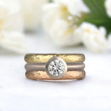 Bezel Set Solitaire Ring with Flush Diamond & Satin Finish – Elegant Modern Design