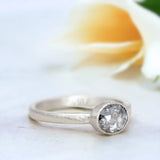 Bague en diamant Quiver Love, bague en diamant sel et poivre naturel à l'éclat de quartz, ravissante bague en diamant victorienne