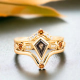 Flackernder Chimären-Diamant-Brautring, feurige Faszination, fabelhafter Salz- und Pfeffer-Ring mit natürlichem Diamant