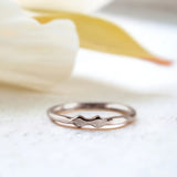Serenity Triad Harmony In Silence Minimalist Wedding Band, Ethereal Union Natural White Diamond Band Set