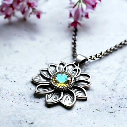 Helios Sunburst Amber Pendant Necklace for Everyday Wear