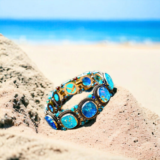 Blue Apatite Gemstone Bracelet – Aqua Aurora Handmade Jewelry