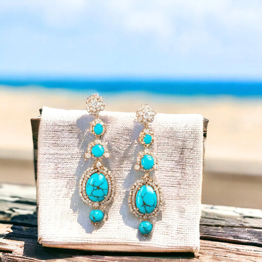 Blue Wave Drop Earrings – Aquatic Inspired Jewelry