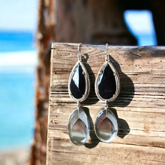 Abyssal Onyx Drop Earrings – Maritime Mystique Jewelry
