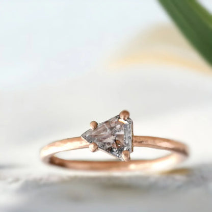 Trillion Cut Natural Diamond Ring Elegant Unique Sparkle