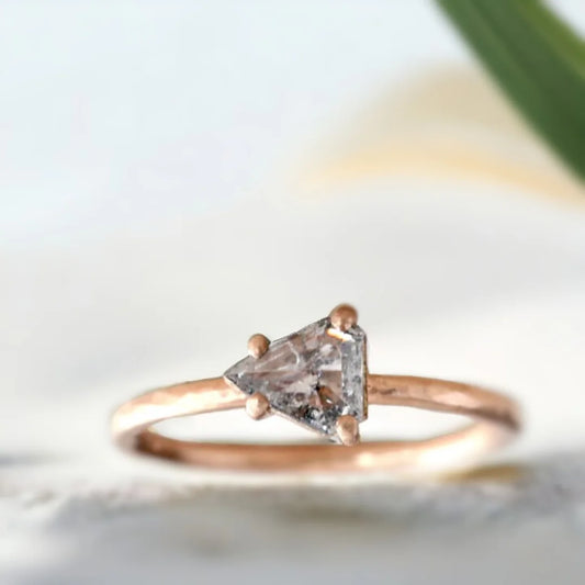 Trillion Cut Natural Diamond Ring – Elegant Unique Sparkle