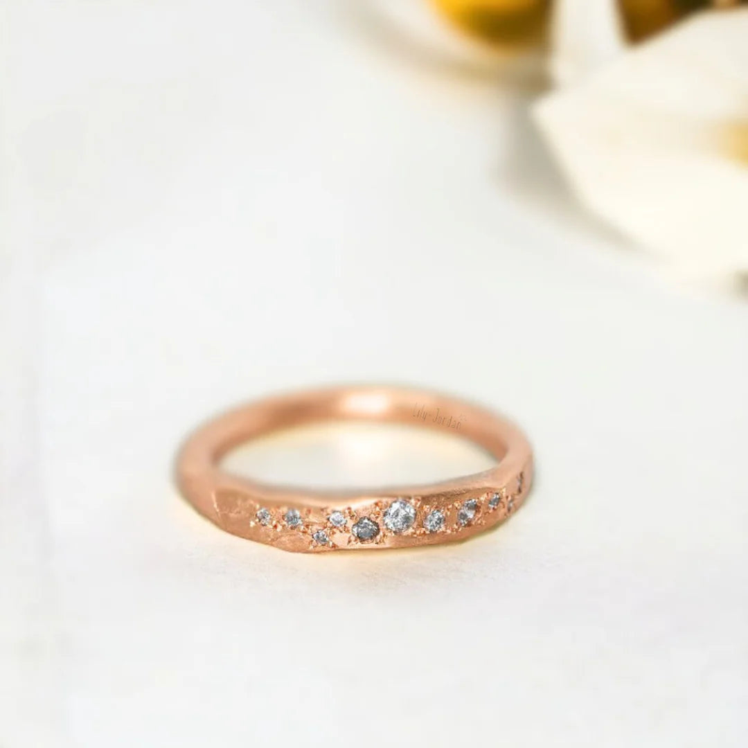 Salt and Pepper Diamond Scatter Band Ring Design