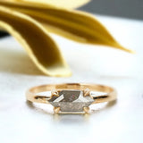 Stormy Horizon Diamond Ring, Dusk Whisper Salt & Pepper Natural Diamond Ring