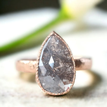 Glimpse of Glory Salt and Pepper Diamond Ring Luxe Natural Elegance