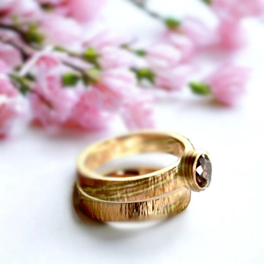 Mokume Gane Kushikino Solitaire – Build Your Own Diamond Engagement Ring
