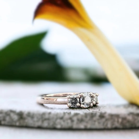 Beacon of Love Salt and Pepper Diamond Ring Blithe Serenade Design