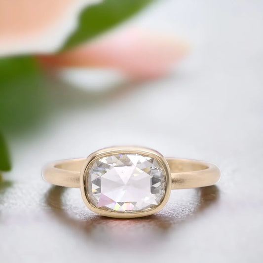 Space-Inspired Moissanite Diamond Engagement Ring | Celestial Sparkle
