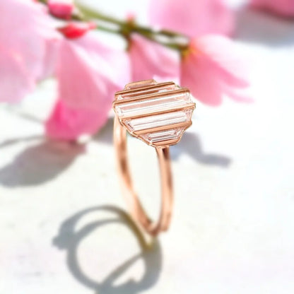 Ripple Baguette and Trapeze Diamond Engagement Ring