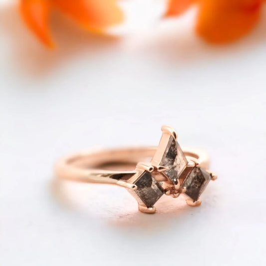 Original Gray Salt & Pepper Diamond Ring – Unique Handmade Fine Jewelry