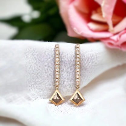 Kite Salt and Pepper Diamond Drop Earrings Design