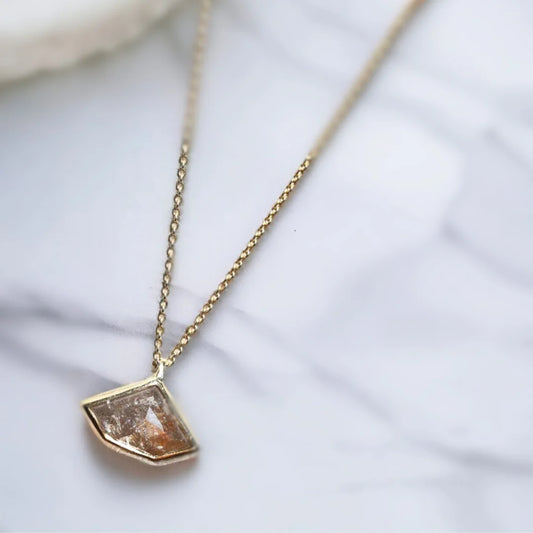 Shield Cut Diamond Pendant Necklace Fine Jewelry