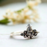 A Symbol of Elevation: Kite-Cut Diamond Engagement Ring, Reach for Forever Salt And Pepper Diamond  Ring