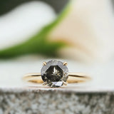 Roundabout Radiance Salt & Pepper Natural Diamond Ring, Infinite Loop Diamond Ring