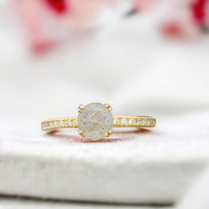 Milky Way Salt and Pepper Diamond Ring in Yellow Gold
