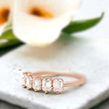 White Emerald Delight Diamond Ring, Ivory Gleam A White Emerald Diamond Band