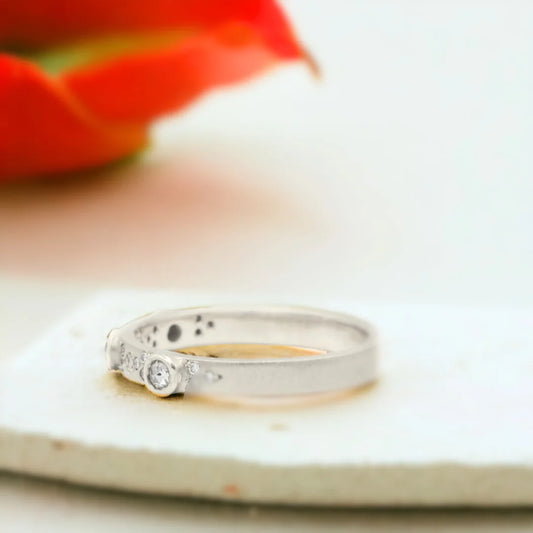 Nostalgic Nuptials Antique Salt & Pepper Diamond Wedding Band