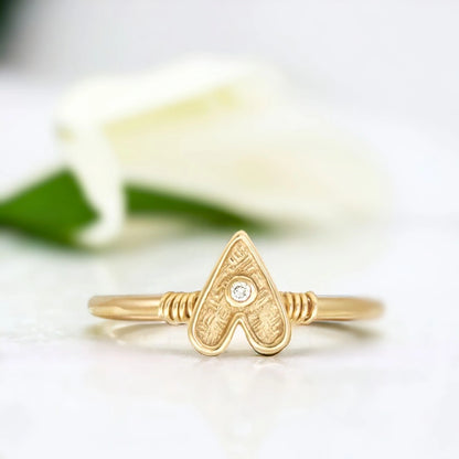 Amore Love Heart Ring in Ethical Solid Gold