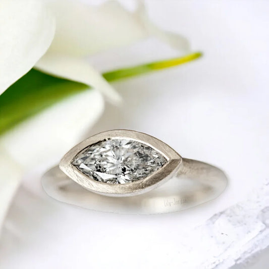 Salt & Pepper Diamond Frame Ring – Unique Elegant Jewelry
