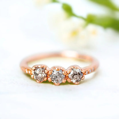 Salt and Pepper Diamond Juliet Ring Design