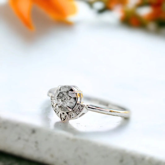 Brighton Salt and Pepper Diamond Engagement Ring Set
