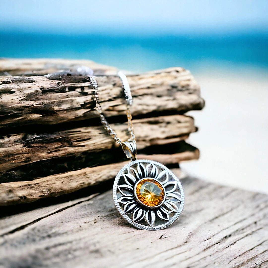 Sea Breeze Birthstone Necklace with Aquatic Elegance