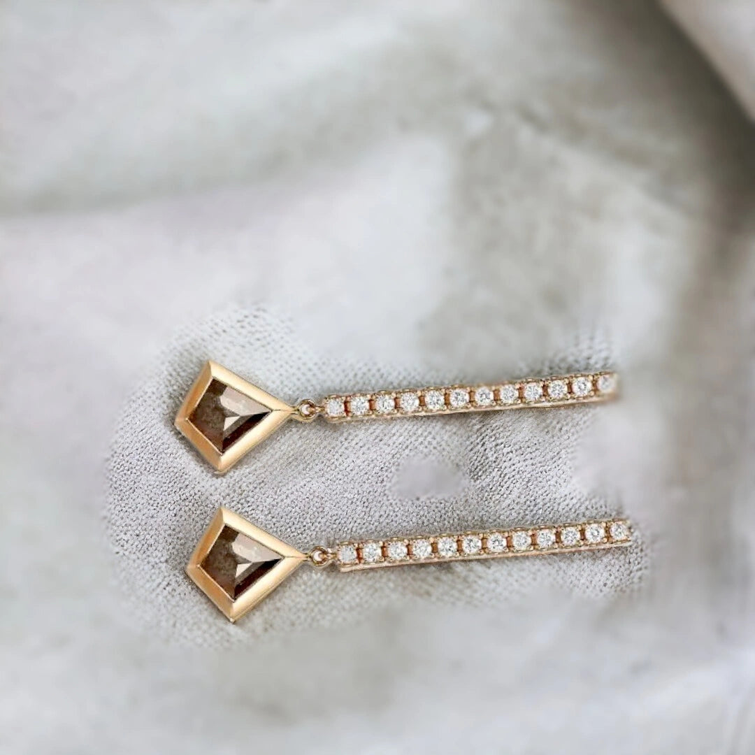 Kite Salt and Pepper Diamond Drop Earrings Design