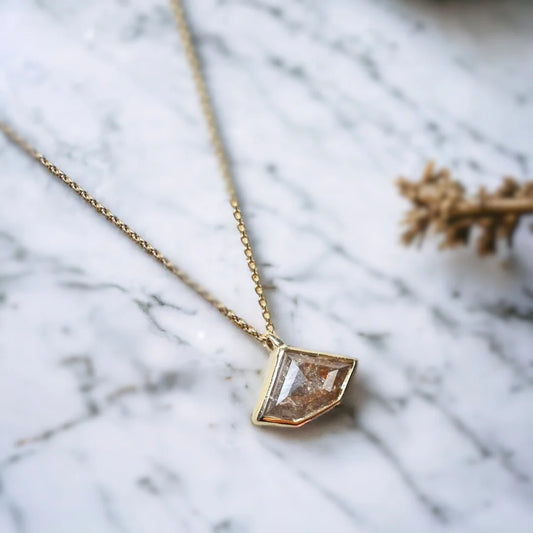 Shield Cut Diamond Pendant Necklace Fine Jewelry