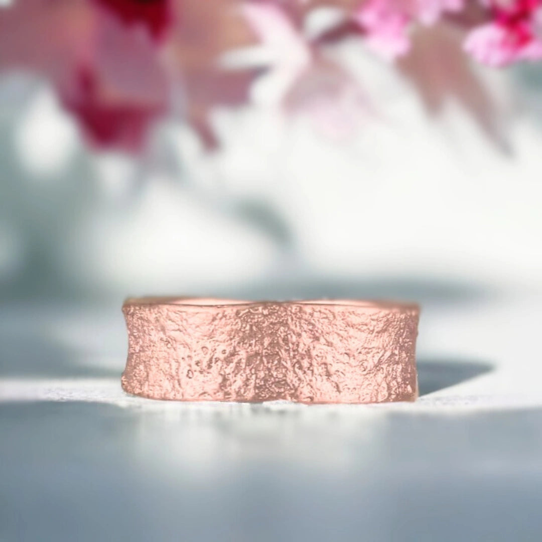 Sands of Time Wedding Band with Ocean Wave Design