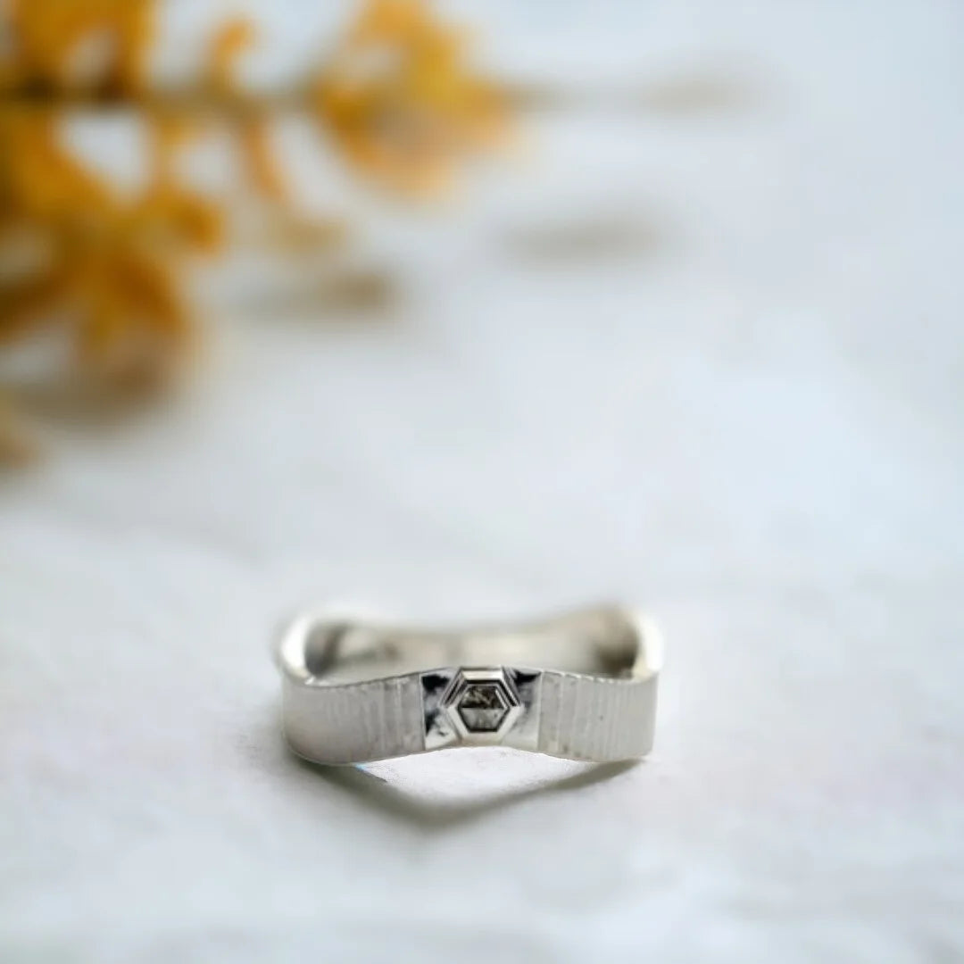 Luxury Salt and Pepper Diamond Wedding Rings