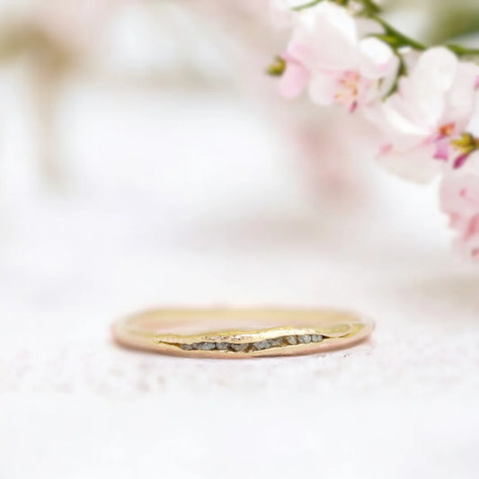 Ariko Rose Gold Textured Diamond Chip Ring – Exclusive Designer Jewelry