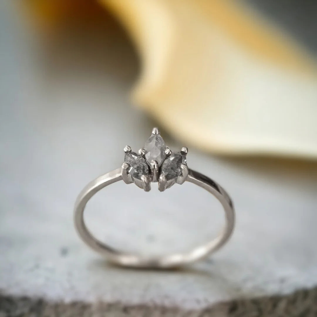 Salt and Pepper Diamond Ring Midnight Artisan Design