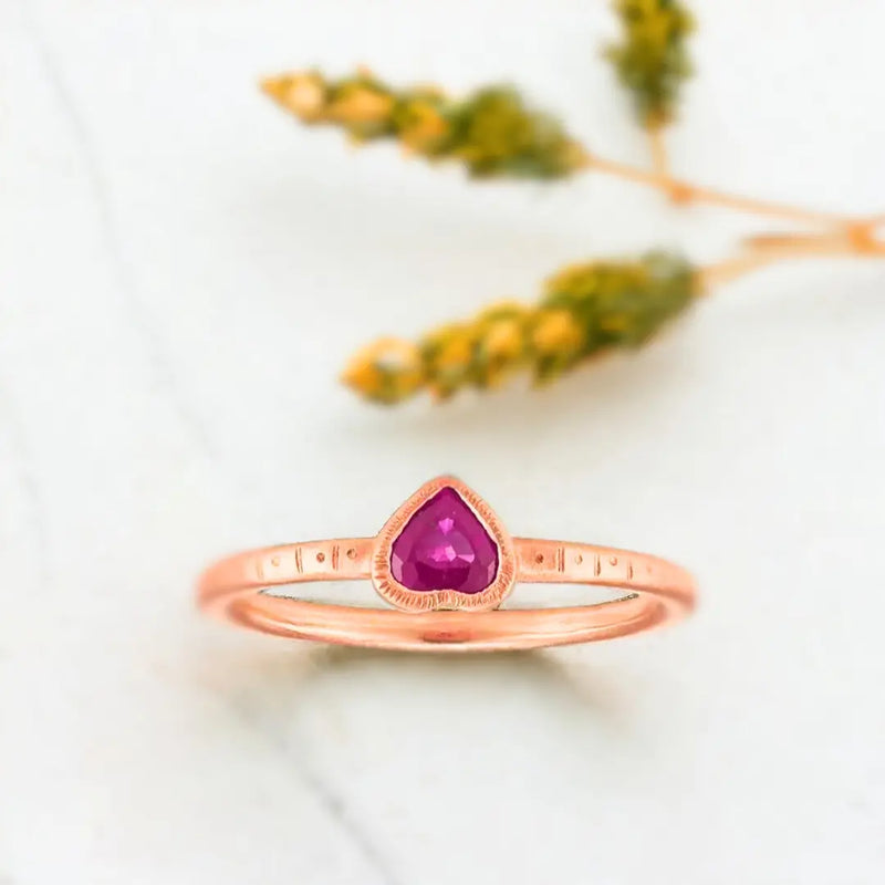 Heartfelt Commitment Ruby Promise Ring, A Bond Of Ruby Anniversary Ring