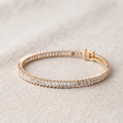 Baguette Cut Lab Grown Diamond Tennis Bracelet