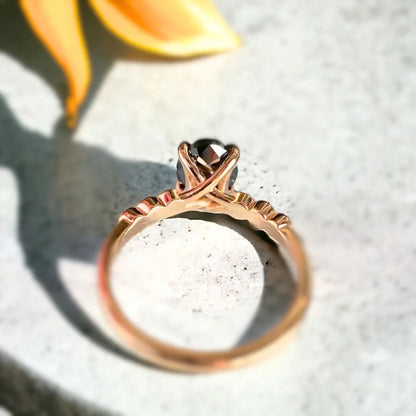Yuletide Magic Salt and Pepper Diamond Engagement Zephyr Zirconia