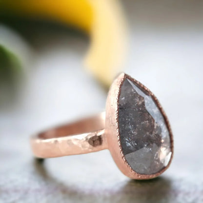 Glimpse of Glory Salt and Pepper Diamond Ring Luxe Natural Elegance