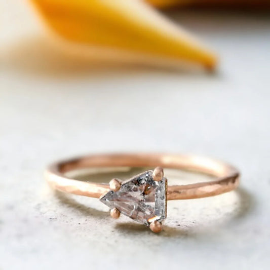 Trillion Cut Natural Diamond Ring – Elegant Unique Sparkle