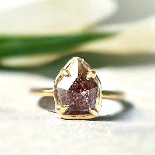 Valiant Gleam Salt and Pepper Diamond Ring Captivating Radiance